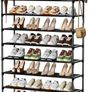 Metal Shoe Rack, 10 Tier Shoe Storage Organizer with Hooks,Fit 40-45Pairs Shoes,Metal Tall Shoe Shelf for Closet,Entryway,Garage,Bedroom,Cloakroom Image 2
