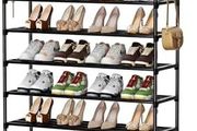 Metal Shoe Rack, 10 Tier Shoe Storage Organizer with Hooks,Fit 40-45Pairs Shoes,Metal Tall Shoe Shelf for Closet,Entryway,Garage,Bedroom,Cloakroom
