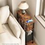 Slim Side Table with Charging Station, 3-Tier Narrow Side Table with Drawer, Skinny Bedside Table, End Table for Small Spaces, for Bedroom Image 7