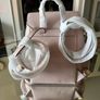 Brand New Michael Kors Jet Set Medium Backpack Light Pink Leather with Gold Chain Image 5