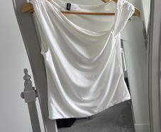Smart Cream Asymmetric Neckline Top size S