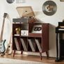 Large record stand with storage, record player stand with shelf, vinyl record holder with presentation surface, record stand for up to 300 albums, record shelf for music room and living room Image 4