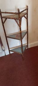 Victorian bamboo three tier corner whatnot