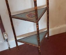Victorian bamboo three tier corner whatnot