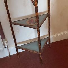 Victorian bamboo three tier corner whatnot