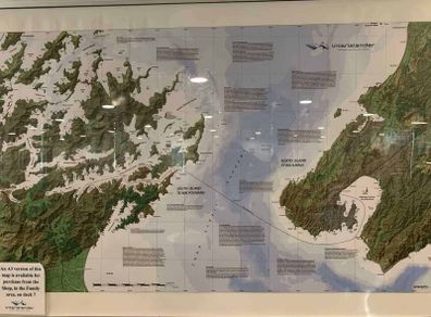 Interislander Ferry Map Poster Cook Strait New Zealand Memorabilia Nautical Map Art