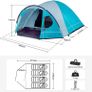 3-4 Man Tent with Porch, Camping Tent for 3 to 4 Persons with Sewn-in Groundsheet, 4000mm Waterproof Family Tent with Bedroom, Lightweight Dome Tent for Outdoor Garden Backpacking Hiking Image 4