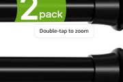 2Pcs Tension Rod 58-120cm Black Adjustable Tension Rods for Curtains Extendable Curtain Poles Shower Curtain Pole No Drilling Spring Tension Rod for Window,Wardrobe and Bathroom