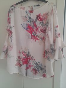 ladies floral print shiffon blouse
