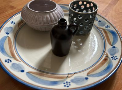 Gorgeous vintage Swedish Ceramics, vase, candleholder