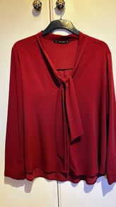 Zara red polka dot blouse XL
