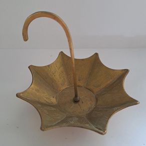 Vintage Brass etched umbrella dish