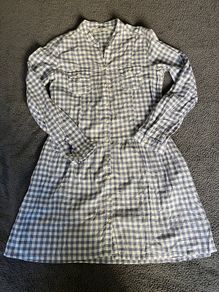 Checkered dress check Zara size S new 100% cotton