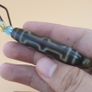 Vintage 4 Eyes Unique Pattern Himalayan Tibetan Agate Dzi Bead Amulet Image 7