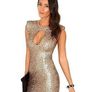 MISSGUIDED Gold Luxury Sequin Dress Image 2