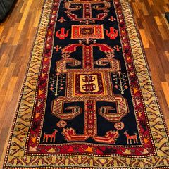 Large Authentic Persian Qashqai Runner - 320 x 128 cm - Hand-Knotted Wool