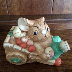 Vintage stonecraft  Pendelfin Rabbit Ornament Barrow Boy