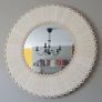 Ceramic frame mirror with leather strap edge finish - hand-made Image 2