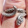 Vintage Sterling Silver Snake Serpent Ring Size O - 5g Image 6