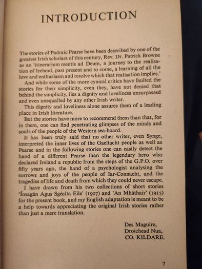 Padraic Pearse. The Short Stories Of Padraic Pearse. A Dual Language Book. By Desmond Maguire. First Edition Paperback In Good Condition.