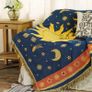 Decorative 100% Cotton Woven Throw Blanket Sofa Towel Cotton Warm Slipcover 130 x 180cm (Sun Moon Stars) Image 2