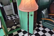 Floorlamp Retro Vintage 20th  Midcentury Floorlamp with pink silk shade