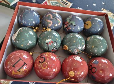x1 Box of Large Shatterproof 12 Days of Christmas Baubles