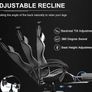 Gaming Chair Ergonomic Computer Chair Office Chair Desk Swivel Chair Adjustable Reclining Footrest Cushion White New! Image 5