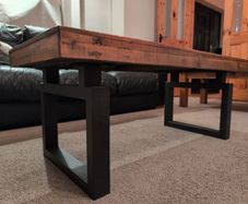 RusticI Industrial Coffee Table - Solid Reclaimed Wood & Steel Legs
