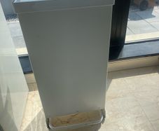 White Commercial Pedal Operated Enclosed Rubbish Bag Holder - Can Deliver