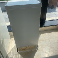 White Commercial Pedal Operated Enclosed Rubbish Bag Holder - Can Deliver