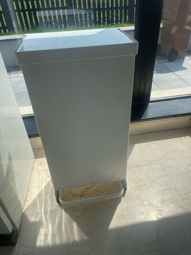 White Commercial Pedal Operated Enclosed Rubbish Bag Holder - Can Deliver