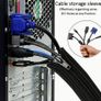 Zipper Cable Sleeve By Wrap-It Storage - 49.78 cm X 10.16cm (2-Pack) Black, Protector For Desk, Computer, TV Cord Management, new, unopened. Image 2