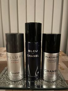 3x Chanel Men's Deodorants (Allure Sport, Bleu, Platinum