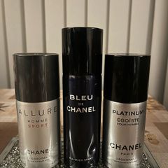3x Chanel Men's Deodorants (Allure Sport, Bleu, Platinum