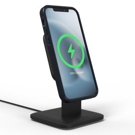 Mophie Wireless Qi Charging Stand 15W snap+ with 15W UK USB C Plug - Black, New