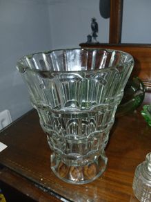 Mid Century Pressed Glass Vase
