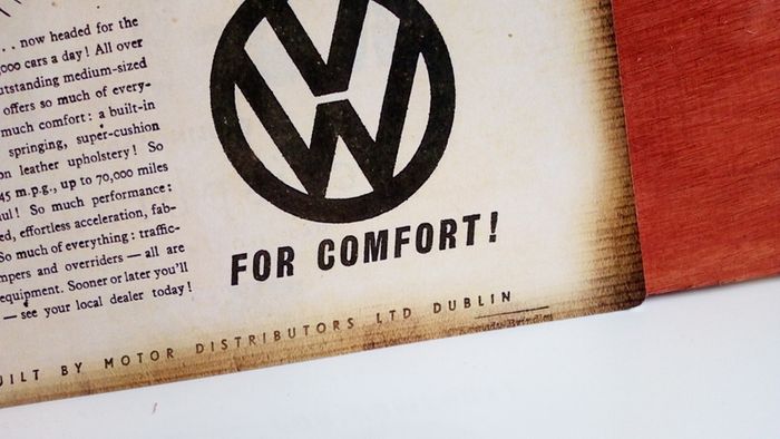Vw Beetle Irish 1950s Advert Poster Ireland, Irish Memorabilia
