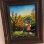 Folk Art Original Naive Vintage Art Reverse Glass Image 3