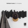 FREE P&P Multi Hook Coat Rack - Modern, Unique, Space-Saving Wall Mounted Hanger with 5 Flip-Down Hooks for Hanging Coats, Scarves, Purses and More, Black Image 2