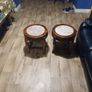 two small round tables in lovely condition marble tops height 18 x18 inches Image 4