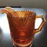 Vintage Depression Orange Fluted bowl and Jug Image 7