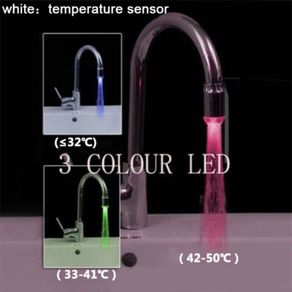 LED faucet Water tap Taps accessory temperature faucets sensor Heads attachment on the crane RGB Glow bathroom Drop ship