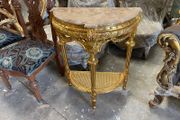 Carved wood gilt console table
