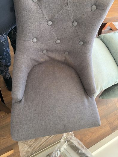 Set of 4 charcoal grey fabric high dining chairs