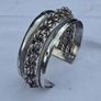 1950's Egyptian Sterling Silver Cuff Braclet(52 grams) Image 2
