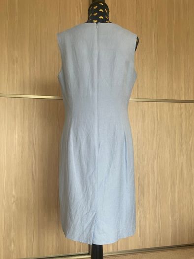 Blue Linen Blend Shift Dress