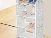 BRAND NEW 4 Tiers Hollow Out Shoe Rack Stand Storage Organiser Shelf - White