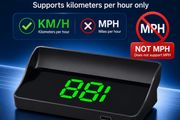 Car HUD head-up display, Km  W2 windshield speedometer projector with speed display and overspeed alert, automatic light sensor, mile/kilometer speed display, USB plug and play, suitable for all car models,