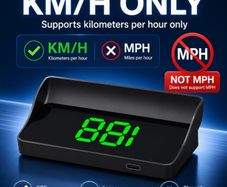 Car HUD head-up display, Km  W2 windshield speedometer projector with speed display and overspeed alert, automatic light sensor, mile/kilometer speed display, USB plug and play, suitable for all car models,